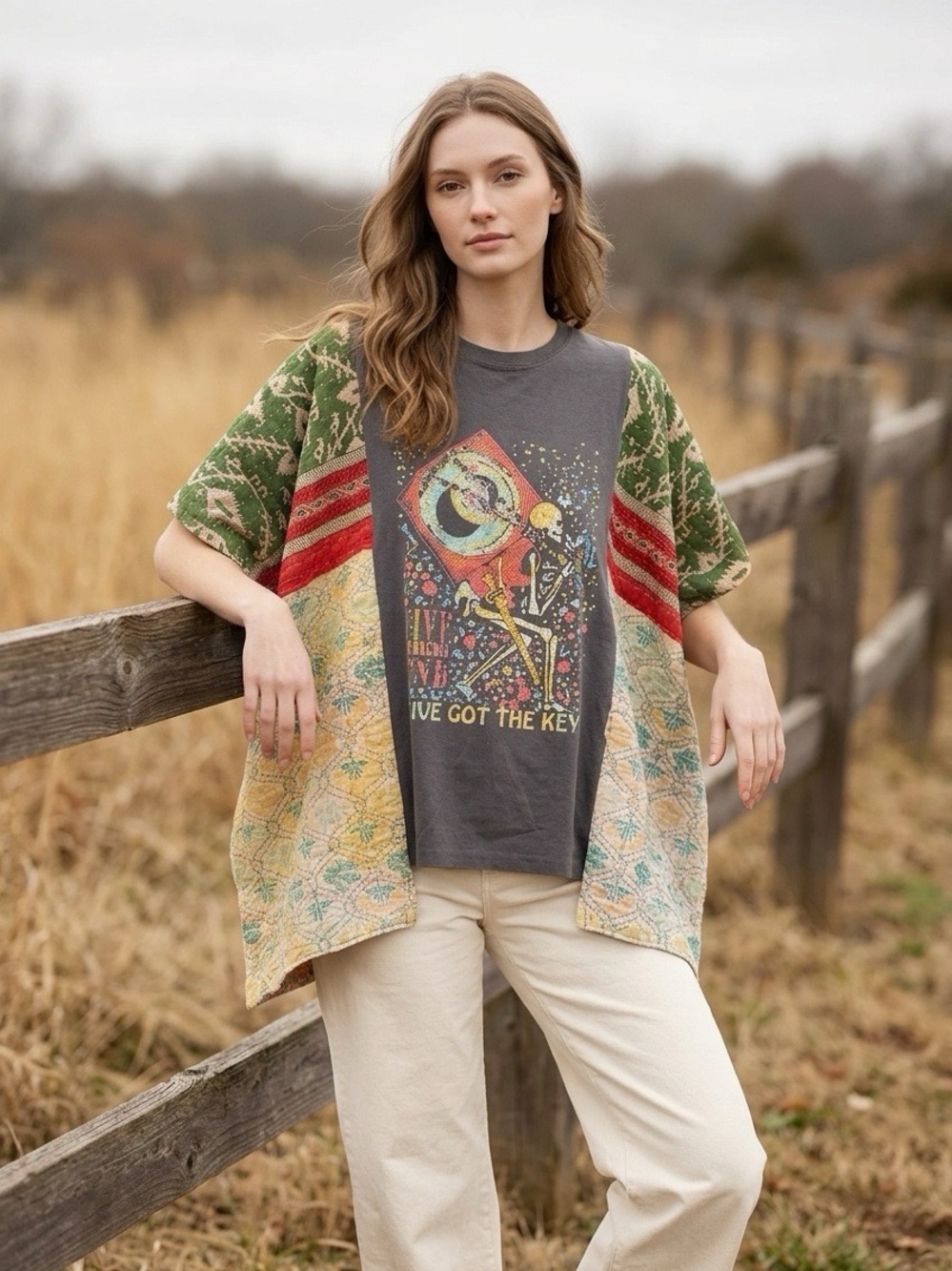 Handcrafted Upcycled Dave Matthews Band Kantha Tunic NWT One Size